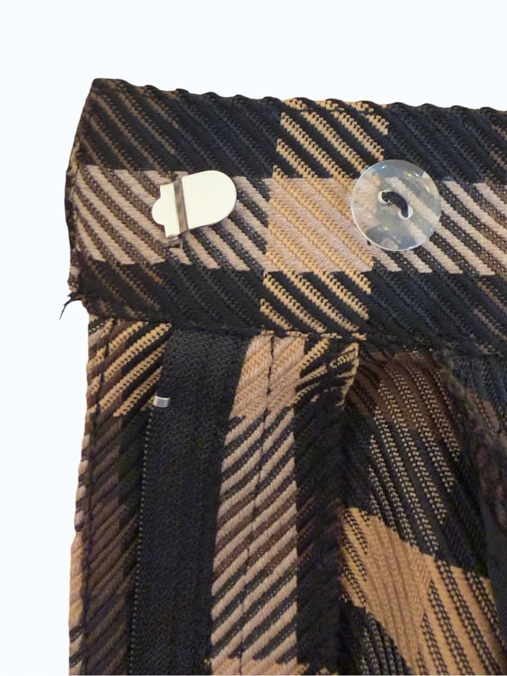 NY&Co 7th Avenue Design Studio Plaid Jogger Pants Black Tan | Size 8